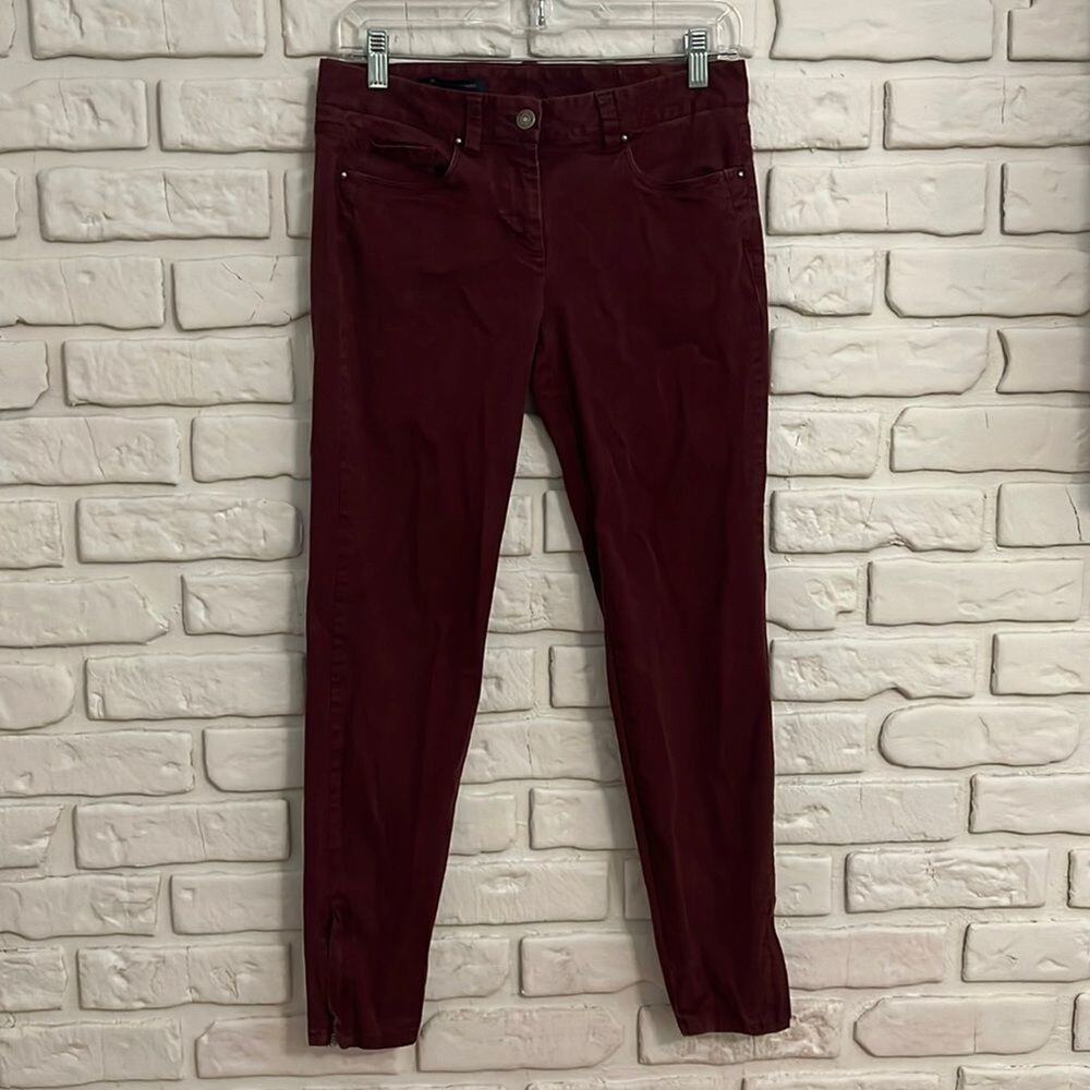 Brooks Brothers "Jackie Fit" red straight leg pants with ankle zipper size 2